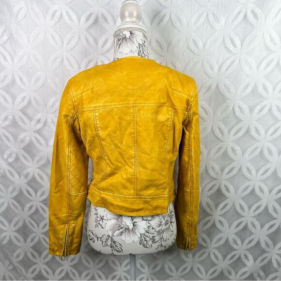 Members Only Washed Vegan Leather Moto Jacket Size S NWT - Picture 9 of 12